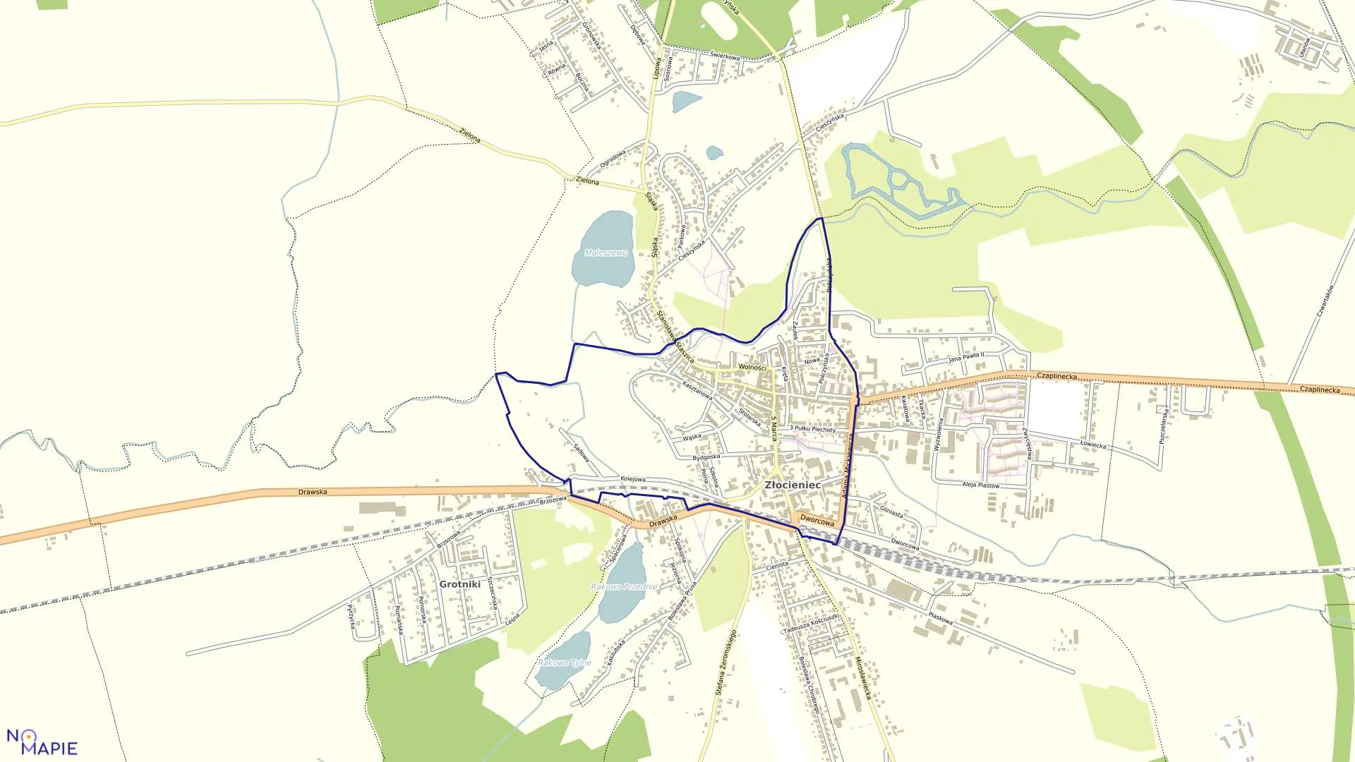 Mapa obrębu Złocieniec-11 w gminie Złocieniec