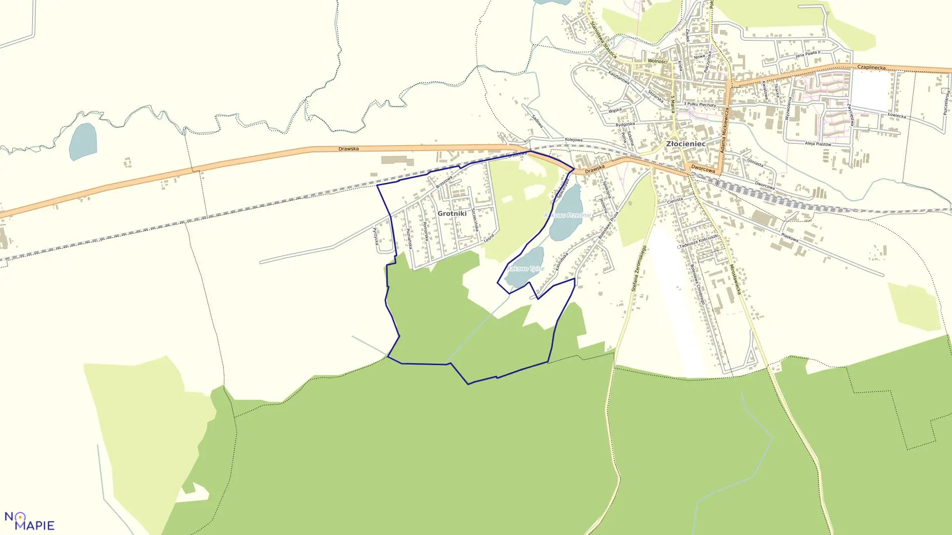 Mapa obrębu Złocieniec-15 w gminie Złocieniec