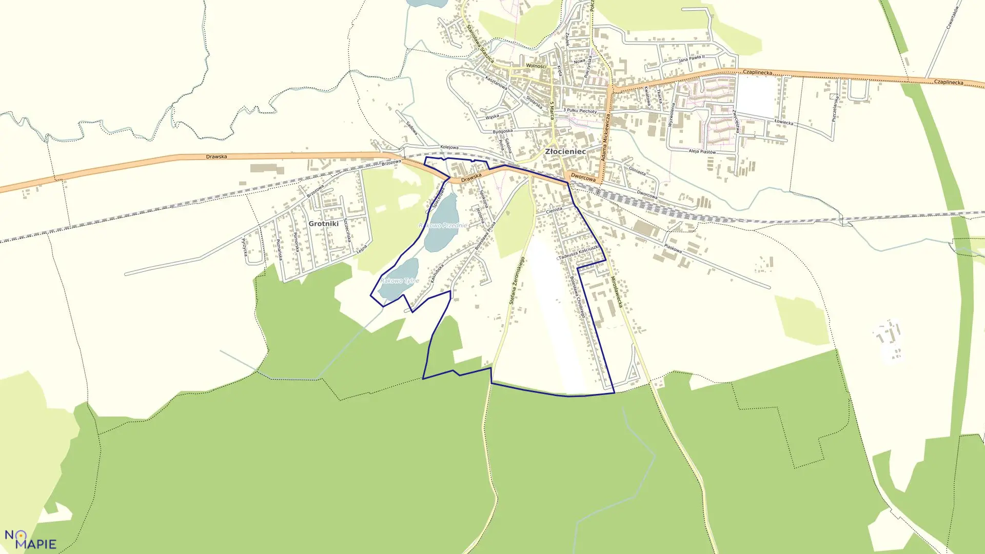 Mapa obrębu Złocieniec-16 w gminie Złocieniec