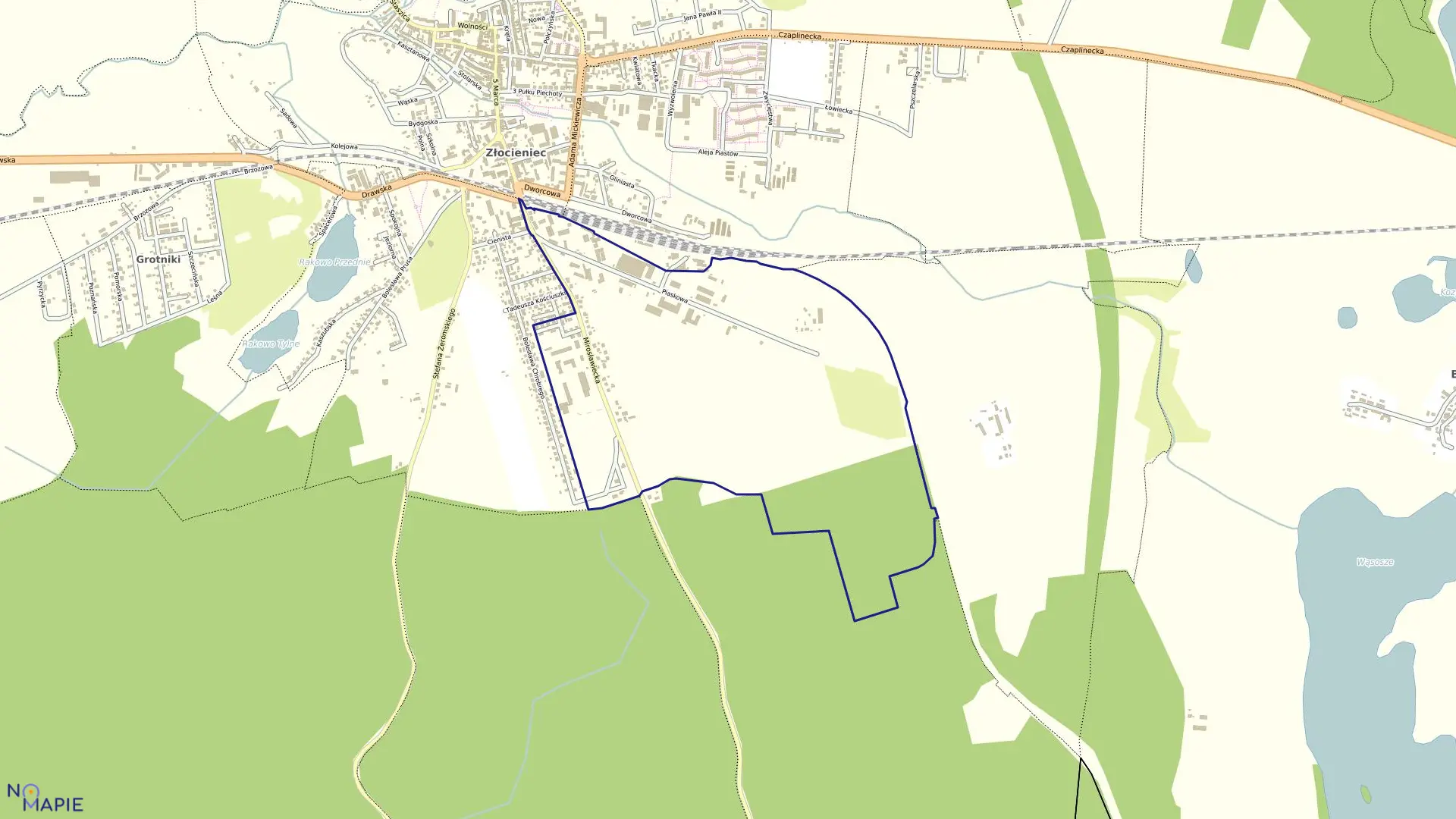 Mapa obrębu Złocieniec-17 w gminie Złocieniec