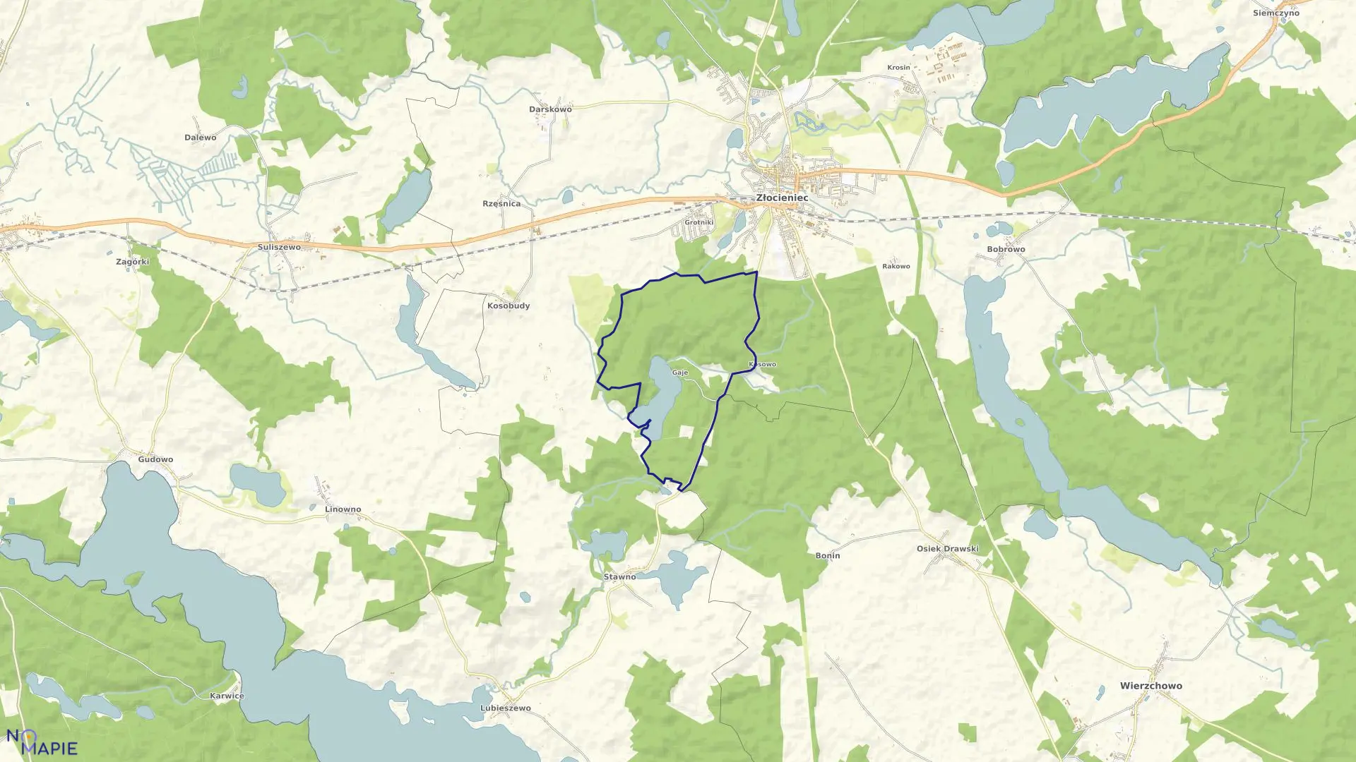 Mapa obrębu Złocieniec-19 w gminie Złocieniec