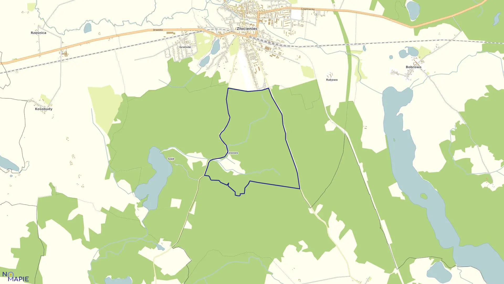 Mapa obrębu Złocieniec-20 w gminie Złocieniec